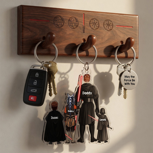 Space Warrior Dad Keychain - Personalized Gifts For Dad 02qhhu080526