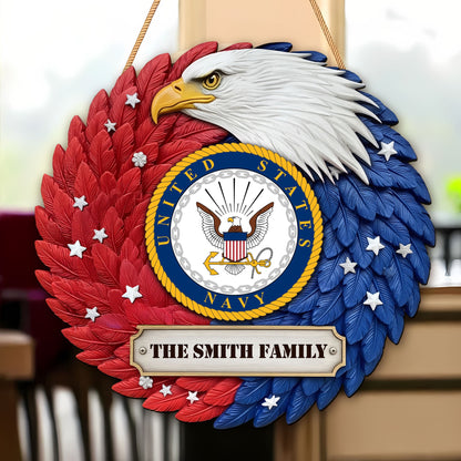 Military Metal Sign - Personalized Gifts For Family 02huti030625