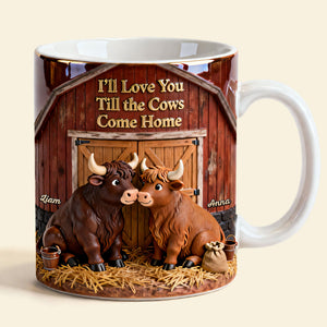 Highland Cow Couple Coffee Mug - Personalized Gifts For Couple Coffee Mug 04NATI150125
