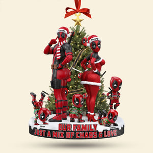 Red Masked Family Ornament - Personalized Gifts For Family 06nati190925