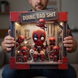 Funny Fighter Dad And Kids Acrylic Plaque - Personalized Gifts For Father's Day Plaque 02NATI160426