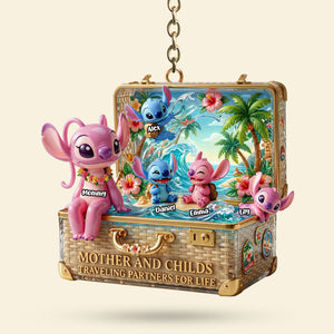 Cute Traveling Mom Keychain - Personalized Gifts For Moms 01PATI130426