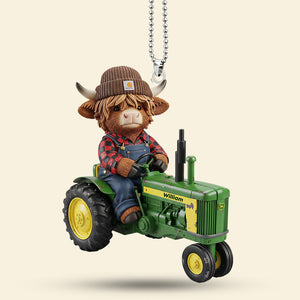 Highland Cow Car Ornament - Personalized Gifts For Farmers 03nati040925
