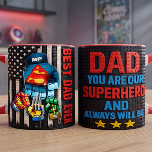 Dad’s Little Crew Fist Bump Accent Mug - Personalized Gift For Dads 05OHTI060526