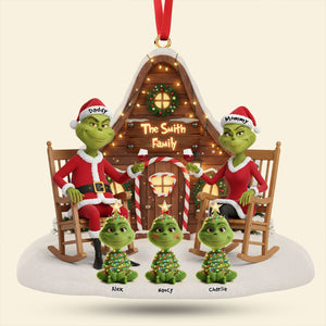 Green Monster Family Ornament - Personalized Gift For Family Christmas Ornament 04OHTI171025