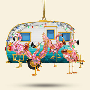 Flamingo Camping Family Ornament - Personalized Gifts For Family 04ohti150825
