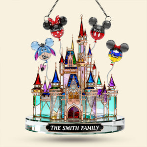 Childhood Balloon Castle Suncatcher  - Personalized Gifts For Family Suncatcher Ornament 03OHTI231225