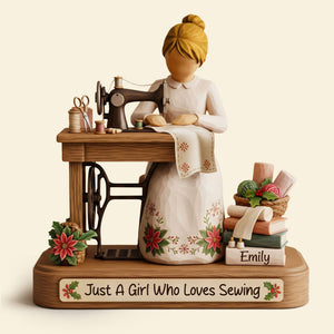 Sewing Girl Plaque - Personalized Gifts For Sewing Lovers 02pgti131025