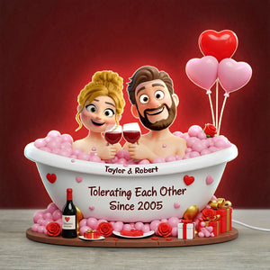 Funny Bathub Couple Light Box Personalized Gifts For Couple 03NATI051225