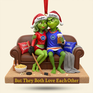 Sporty Green Couple Christmas Ornament - Personalized Gifts For Couple 05huti281025