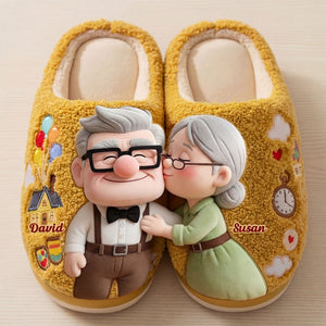 Adventure Of Love Couple Slippers - Personalized Gift For Couples 04PATI261225