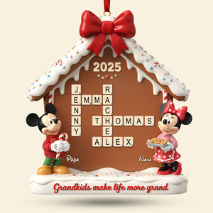 Gingerbread House Family Crossword Ornament - Personalized Gift For Family Christmas Ornament 04NATI311025