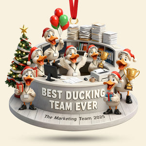Fun Duck Office Worker Ornament - Personalized Gifts For Coworker 06QHTI241125