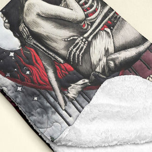 Deathly Love Gothic Skull Couple Blanket, Personalized Gifts For Couple 04qhti091225