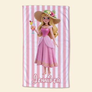 Summer Vibe Princess Beach Towel - Personalized Gifts For Her 02pgti260725