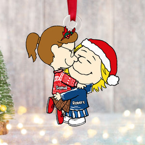 Hugging Couple Ornament - Personalized Gift For Couple Hand In Hand-Homacus