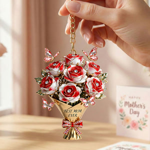 Mother's Day Flower Butterfly Keychain - Personalized Gifts For Mom Keychain 02OHTI030226