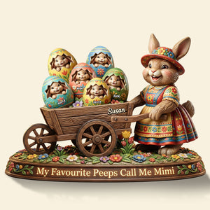 Easter Day Bunny Acrylic Plaque - Personalized Gifts For Grandma, Mommy Plaque 03PATI290126