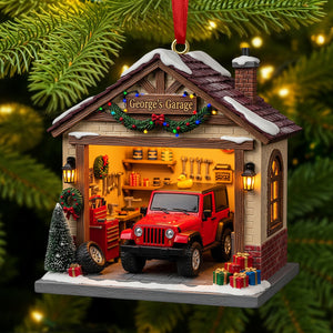 Off Road Car Garage Miniature 1 Side Ornament - Personalized Gift For Christmas Ornament 03PGTI241025