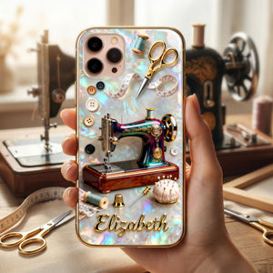Pearlescent Effect Sewing Lover Phone Case - Personalized Gifts For Sewing Lover 03PGTI110226