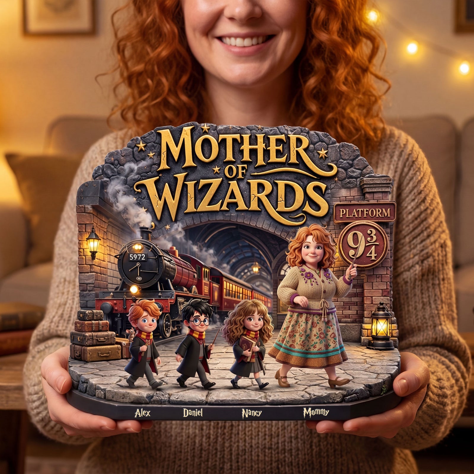 Fantasy Mom And Kids Journey Acrylic Plaque – Personalized Gifts For Mom 021huti110326