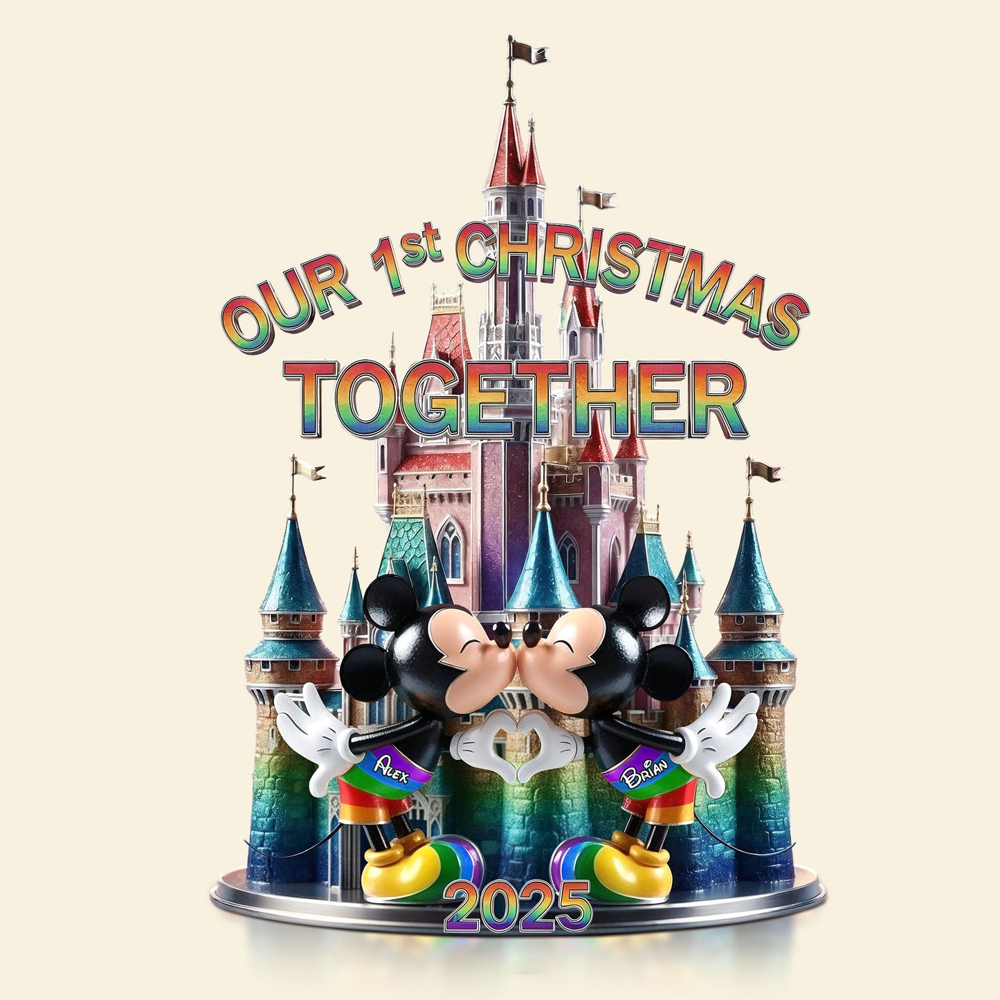 Pride First Christmas Together Acrylic Plaque, Personalized Gifts For LGBT Couple 03qhti051025