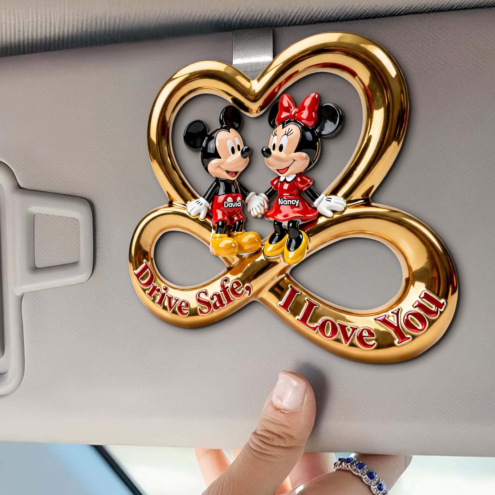 Safe Travels Couple Car Visor Clip - Personalized Gift For Couples 05NATI070126