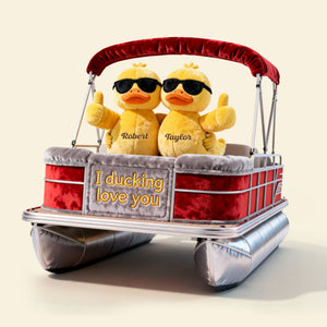 Pontoon Duck Couple Custom Shape Pillow - Personalized Gifts For Couples 04ohti121225