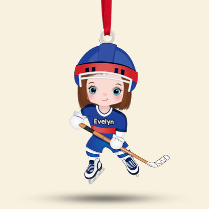 Personalized Gift For Hockey Lover Ornament Ice Hockey Player 012ACTI111124HA - Ornament - GoDuckee