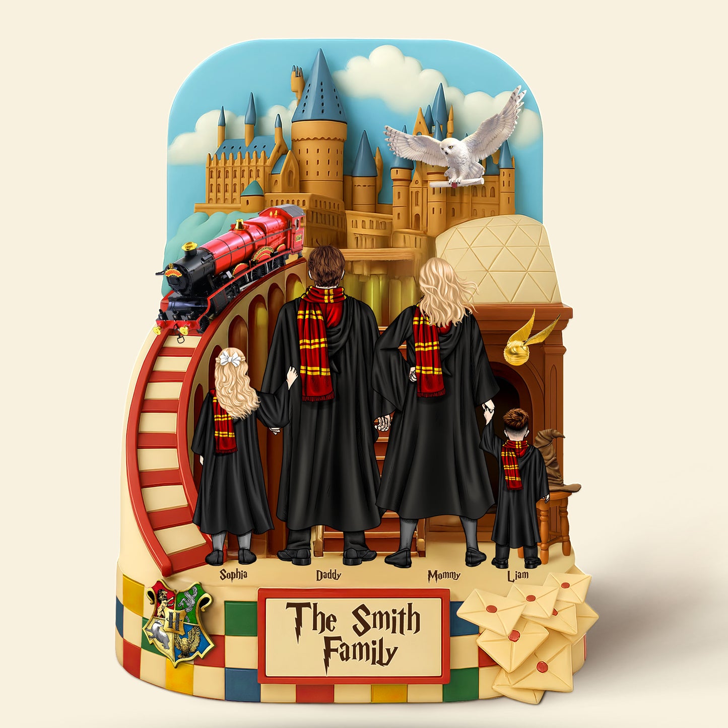 Wizard Family Plaque - Personalized Gifts For Dad 04huti220525