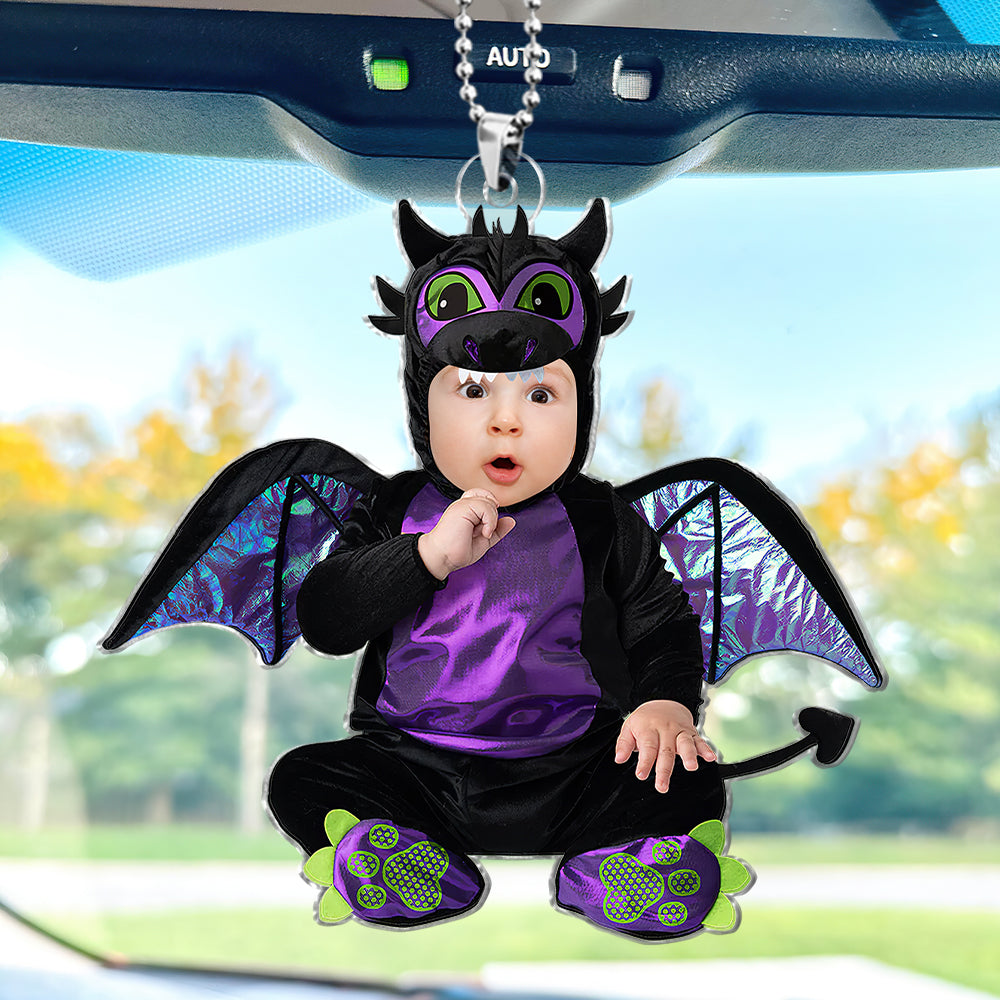 Funny Halloween Custom Face For Kids 04HUTI260824 Personalized Acrylic Photo Car Hanging Ornament - Ornament - GoDuckee