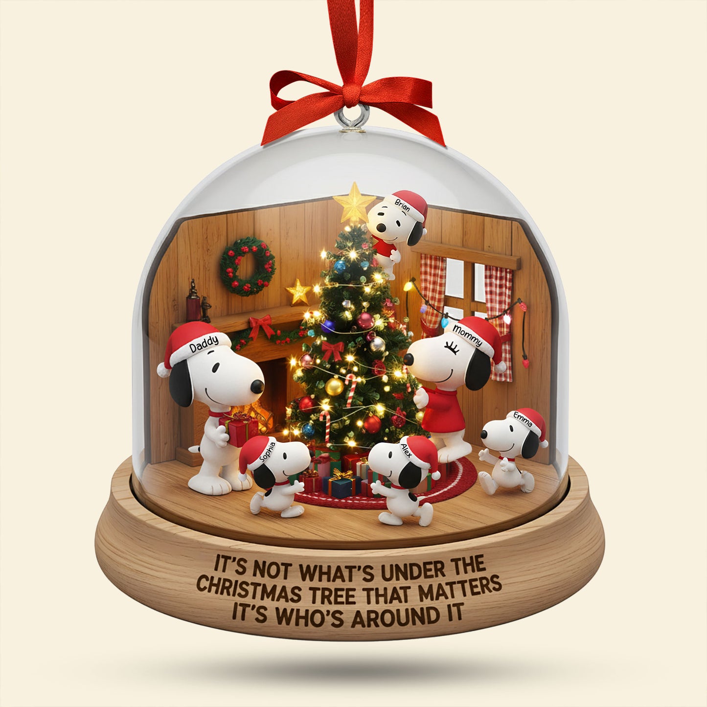 Cartoon Dog Family Christmas Ornament, Personalized Gifts For Family 06qhti170925