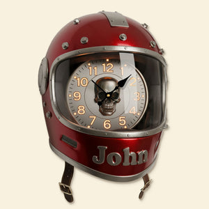 Biker Helmet Clock - Personalized Gifts For Biker 1 Layer Acrylic Hanging Wall Clock 04HYTI221225