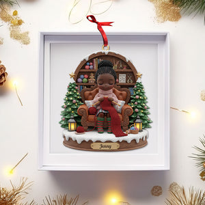Knitting Girl Christmas Ornament - Personalized Gifts For Knitting Lovers 03pgti211125