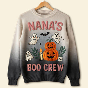 Cute Grandma's Boo Crew Ugly Sweater, Personalized Gifts For Grandma 04qhti280825