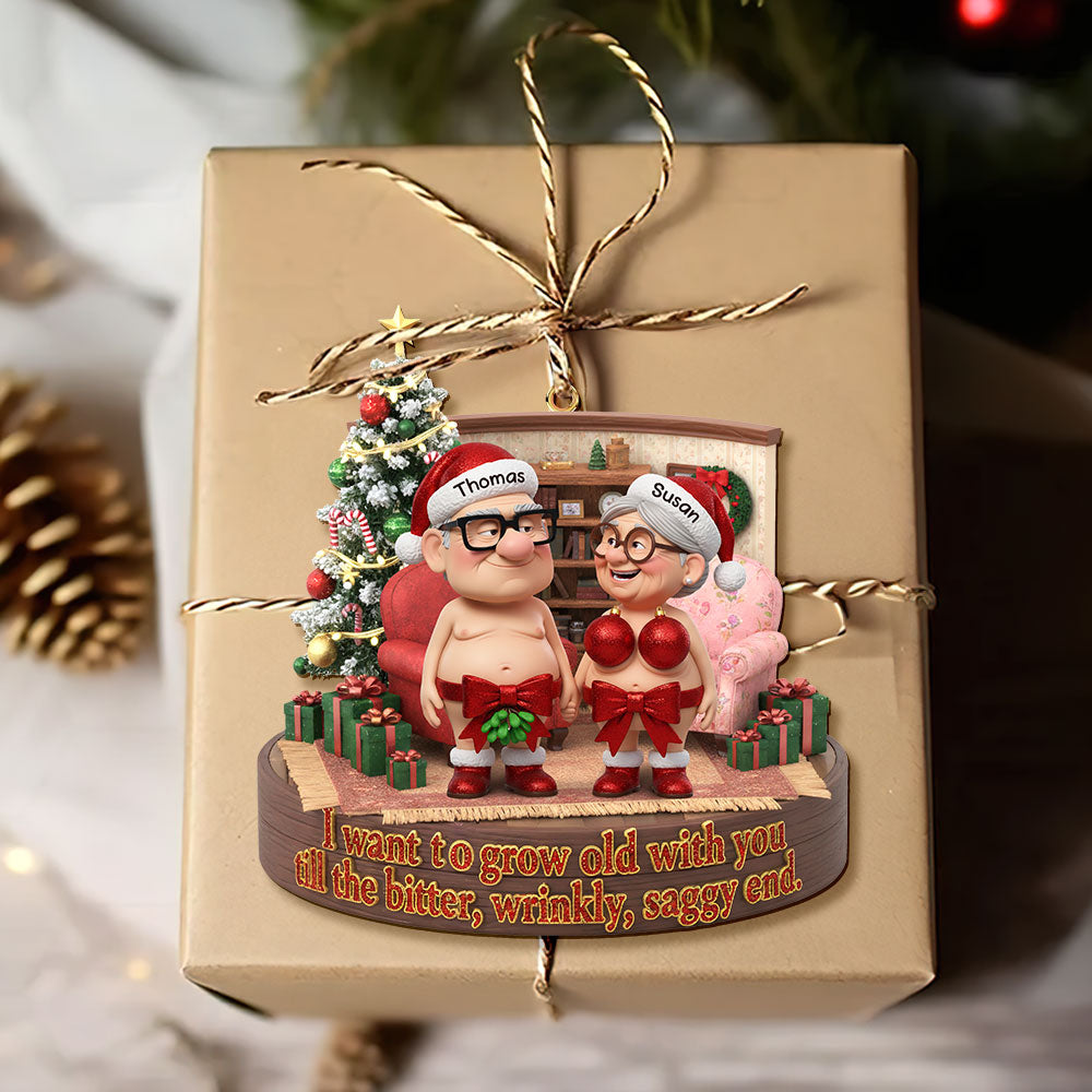 Naughty Old Couple Ornament - Personalized Gifts For Couple 04nati230925