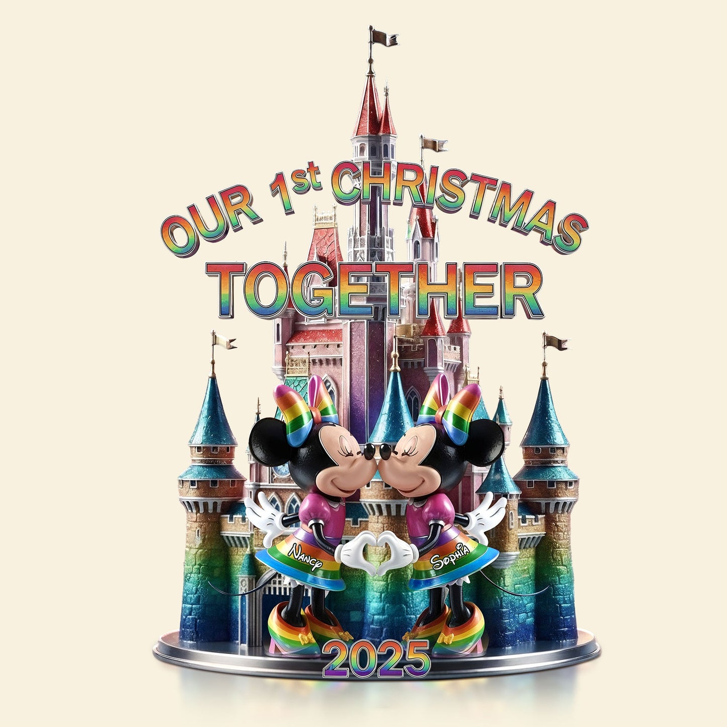 Pride First Christmas Together Acrylic Plaque, Personalized Gifts For LGBT Couple 03qhti051025