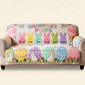 Grandma Peep Quilted Sofa Cover - Personalized Gifts For Grandma 01huti100226
