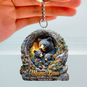 Mama Bear Keychain - Personalized Gifts For Mom 04huti180425-Homacus