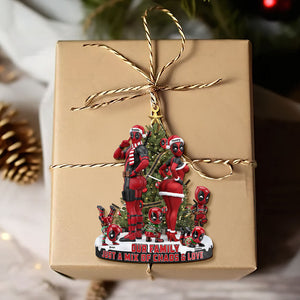 Red Masked Family Ornament - Personalized Gifts For Family 06nati190925