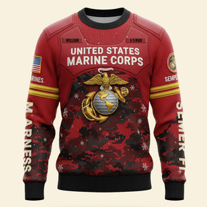 Military Knitted Ugly Sweater - Personalized Gifts For Veteran Ugly Sweater 02PATI051125