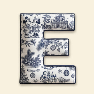 Personalized Toile de Jouy Alphabet Christmas Shaped Pillow 02PGTI211125