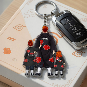 Warrior Father & Mini Ninja Keychain - Personalized Gifts For Dad 01qhhu080526