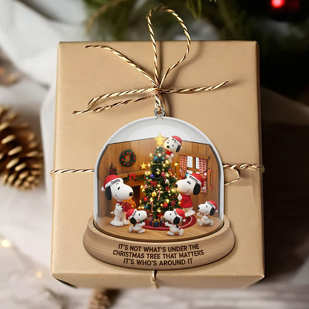 Cartoon Dog Family Christmas Ornament, Personalized Gifts For Family 06qhti170925