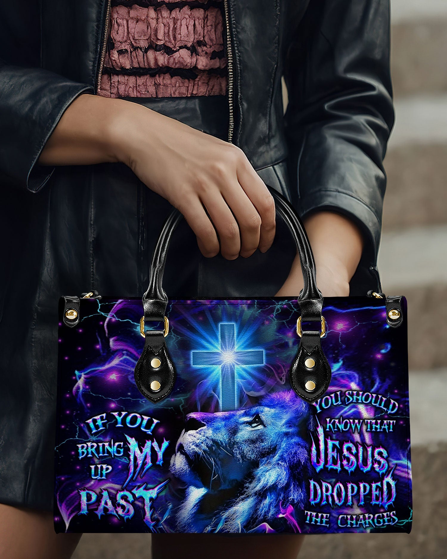Jesus Dropped The Charges Leather Bag - Gifts For Jesus Lovers 02acxn220425