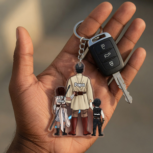 Space Warrior Dad Keychain - Personalized Gifts For Dad 02qhhu080526