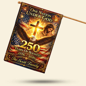 Patriotic 250th Anniversary Christian House Flag - Personalized Gifts For Christians 02HUTI260226