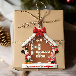 Gingerbread House Family Crossword Ornament - Personalized Gift For Family Christmas Ornament 04NATI311025