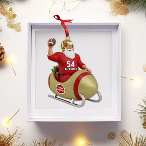 Sport Lover Santa Sleigh Ornament - Personalized Gift For Christmas Ornament 04KITI181125