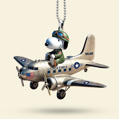 Military Airplane Car Ornament - Personalized Gifts For Veteran 04huti160725